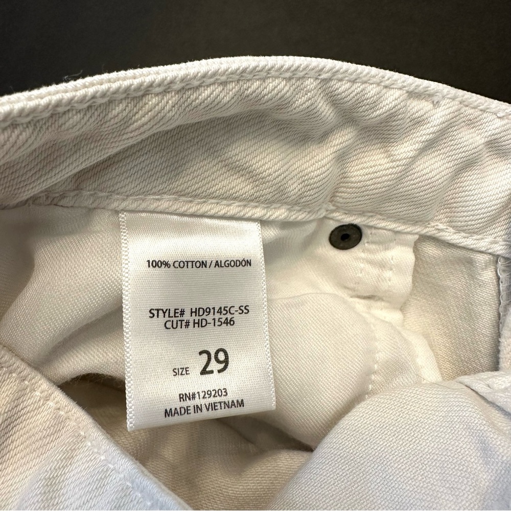 Hidden Jeans Los Angeles White Cropped Wide Leg Raw Hem Denim Size 29 - Picture 2 of 7